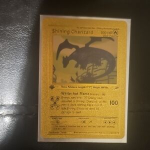 Gold Shining Charizard Card